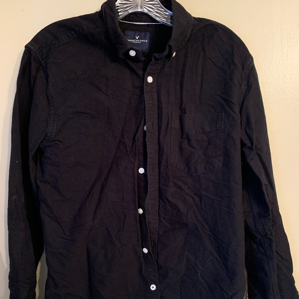 Black American Eagle Button Down Shirt